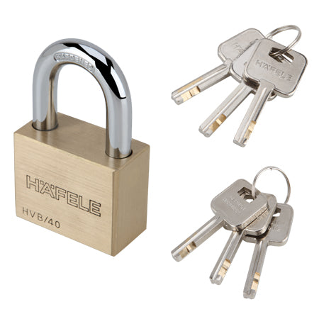 Hafele 482.01.980 PADLOCK HVB/40 BRASS MATT