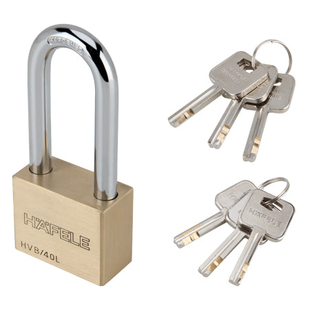 Hafele 482.01.981 PADLOCK HVB/40L BRASS MATT