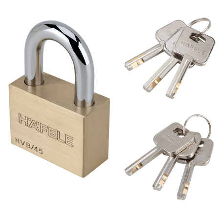 Hafele 482.01.982 PADLOCK HVB/45 BRASS MATT