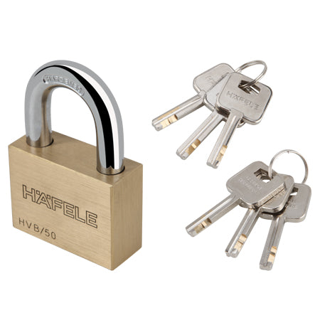 Hafele 482.01.984 PADLOCK HVB/50 BRASS MATT