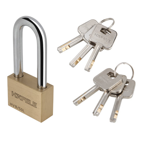 Hafele 482.01.985 PADLOCK HVB/50L BRASS MATT