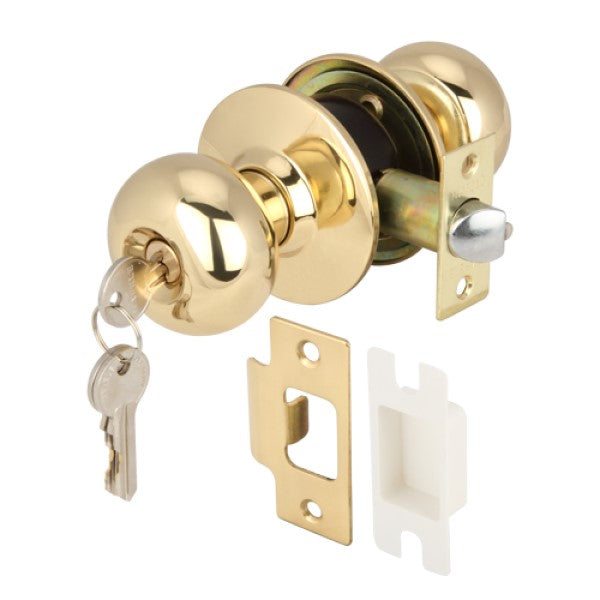 Hafele 489.10.252 KNOB LOCKSET ENT BRASS POL