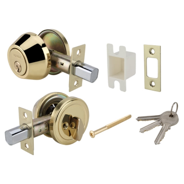 Hafele 489.10.501 Single Deadbolt Brass Polish