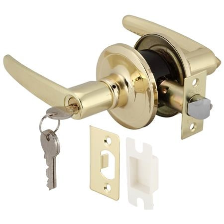 Hafele 489.10.789 LEVER LOCK.ENTRANCE.BR.POL.