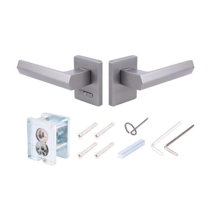 Hafele 489.11.041 LEVER LOCK WC ZI.GREY METAL