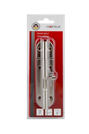 Hafele 489.71.304 Steel door bolt (stainless color) 102/4"