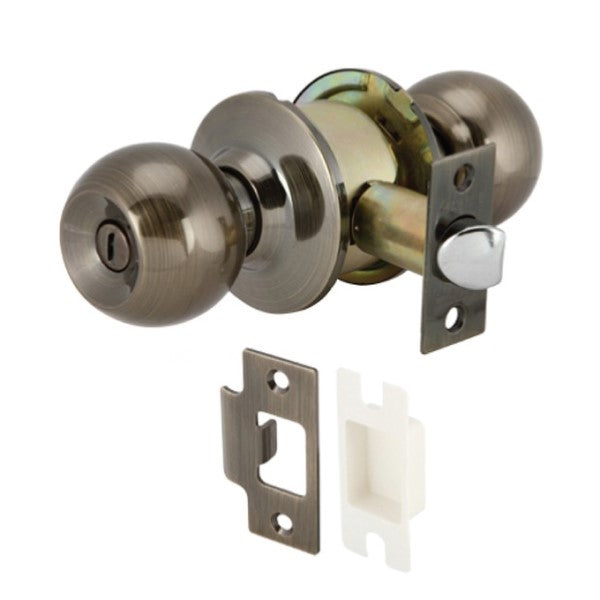 Hafele 489.93.148 KNOB LOCKS.F.WC.DR. ANTIQ.BR