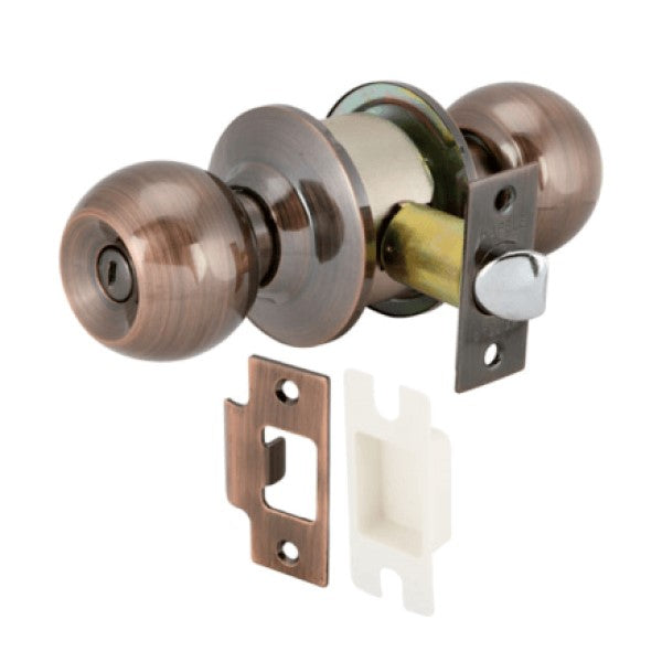 Hafele 489.93.149 KNOB LOCKS.F.WC.DR. ANTIQ.COP