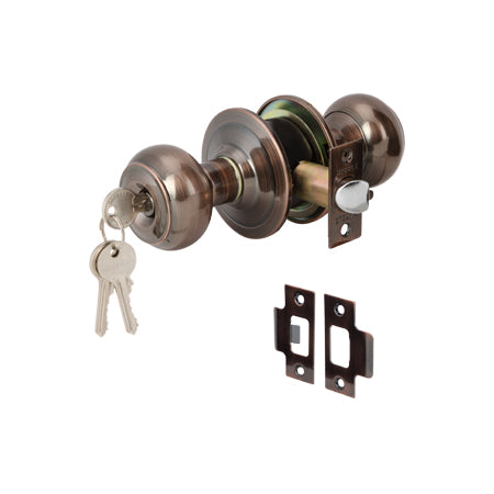 Hafele 489.93.303 KNOB LOCKSET ENTRANCE ANT.COP.