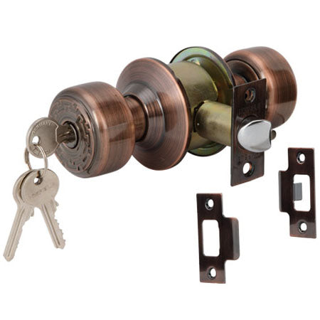 Hafele 489.93.305 KNOB LOCKSET ENTRANCE ANT.COP.