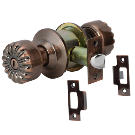 Hafele 489.93.308 Knob Lockset Bathroom Antique Copper