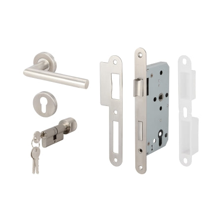 Hafele 499.10.100 LEVER HANDLE SET PC ST.ST.MATT