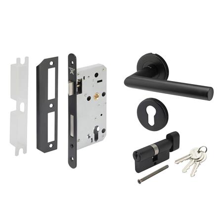 Hafele 499.10.134 DIY LEVER HDL SET ENT BLK.MATT