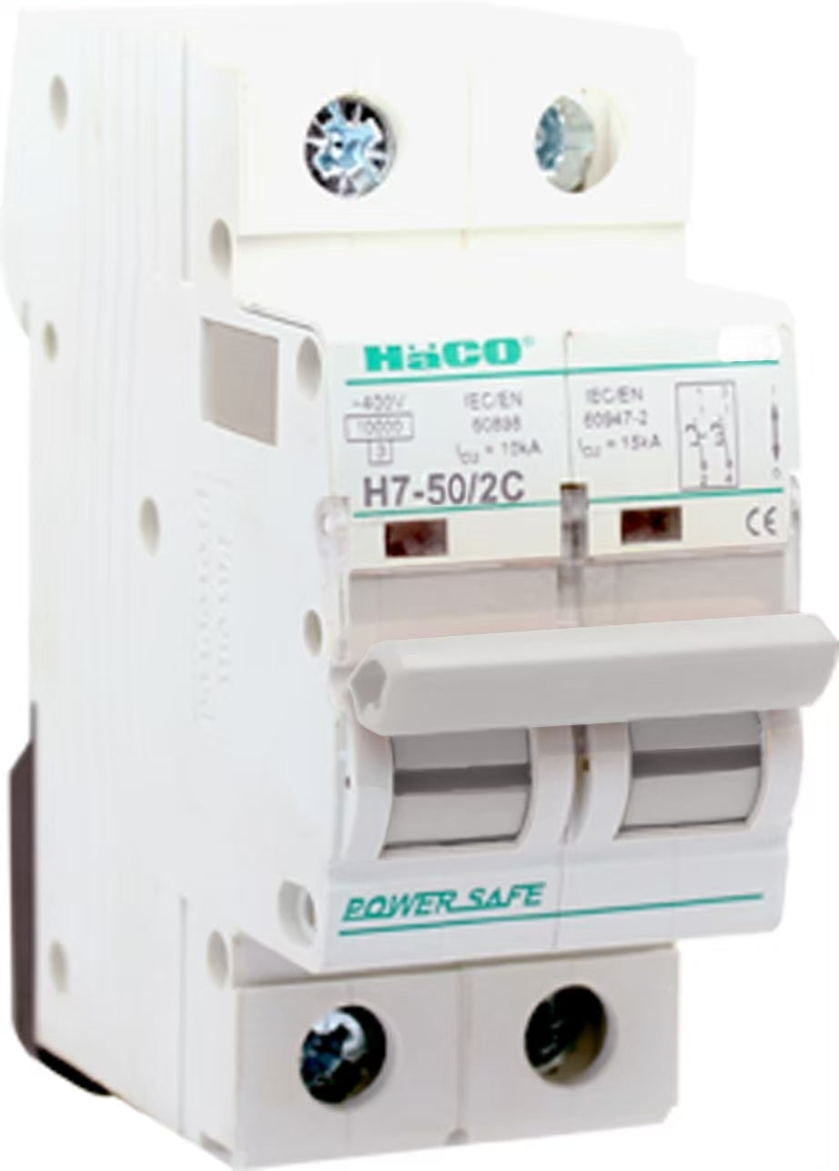 Haco H7-50/2C MCB 2P 50A 230V