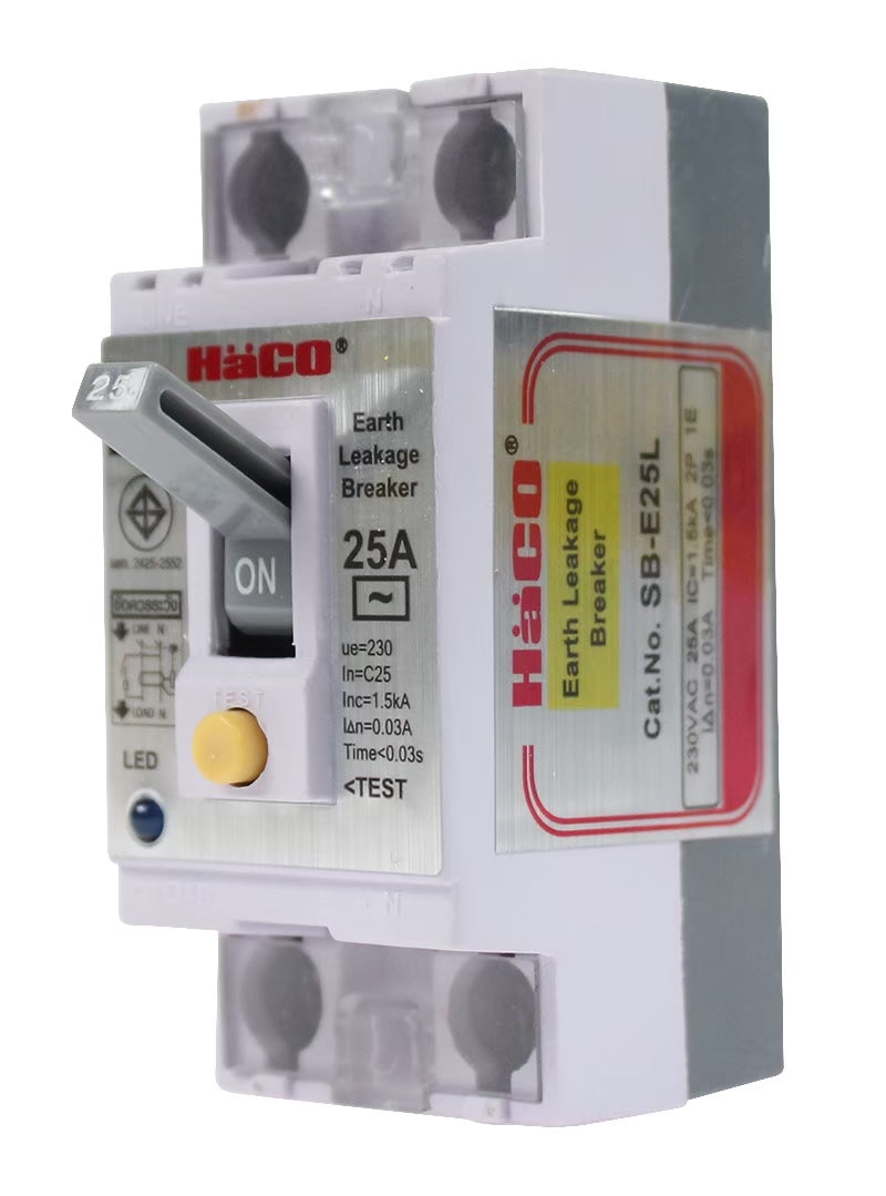 Haco SB-E25L Safety Breaker 25A 230VAC Time Tripped 0.03 s