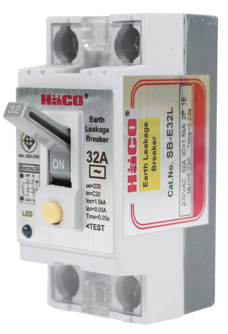 Haco SB-E32L Safety Breaker 32A 230VAC Time Tripped 0.03 s