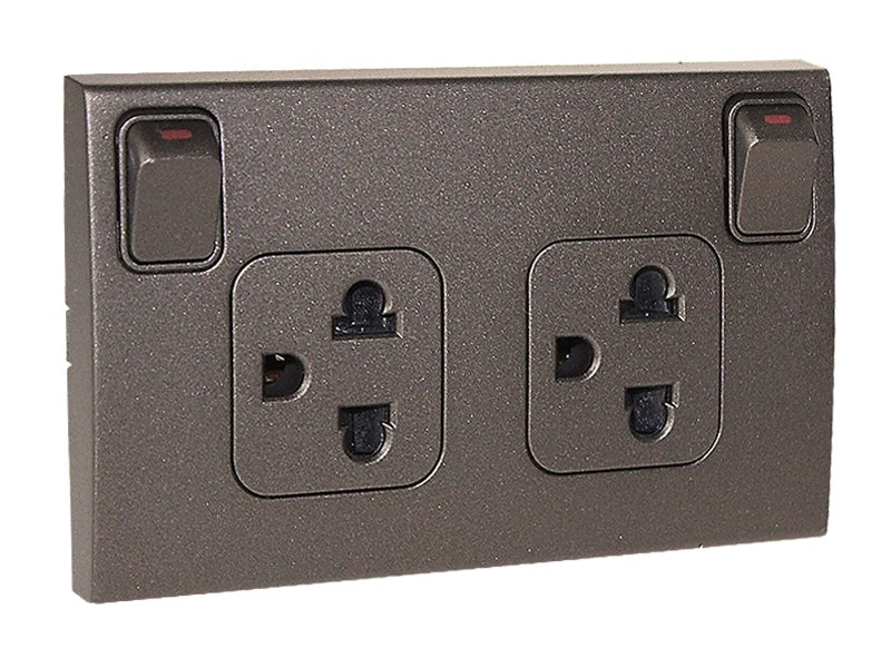 Haco W816UV2S-ST Duplex 3 Pin (Matt Black Color)